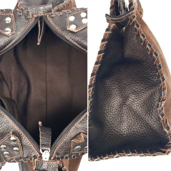 Carla Mancini brown suede & leather handbag - Picture 8 of 8